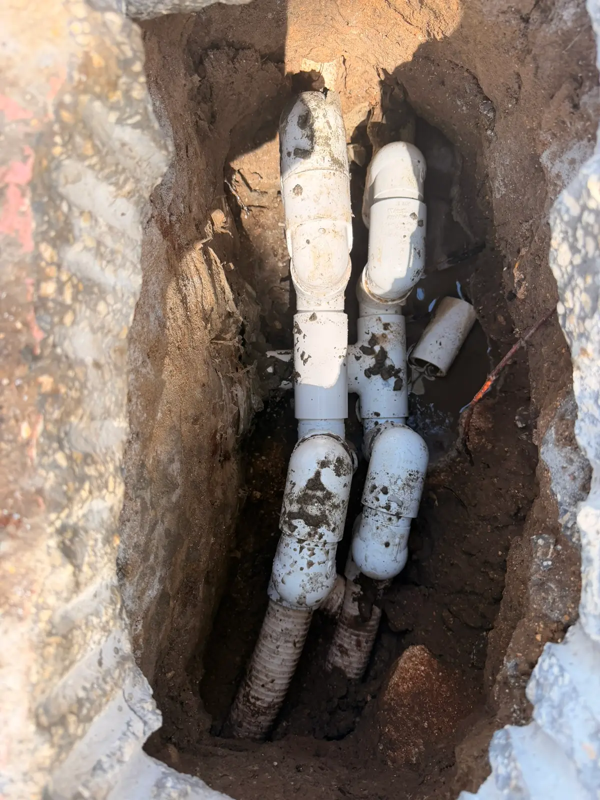 New venturi therapy jet fitting plumbed into the excavation before backfill — New Smyrna Beach, FL
