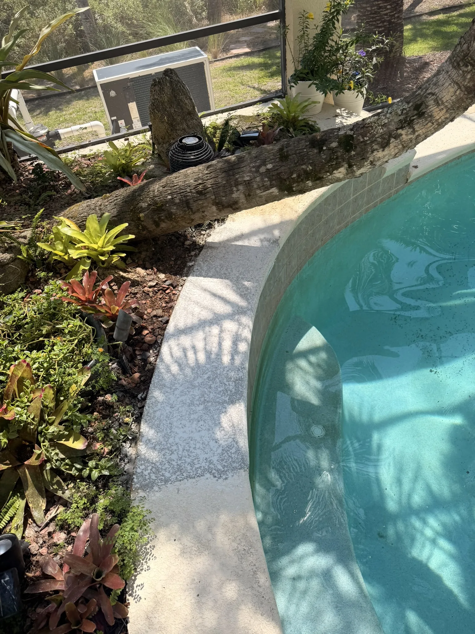 Restored 4-ft sheer descent waterfall pouring like new — Palm Coast, FL
